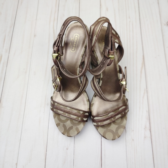 Coach Maralee Women's Open Toe Wedge Heel Size 9 - Picture 2 of 7